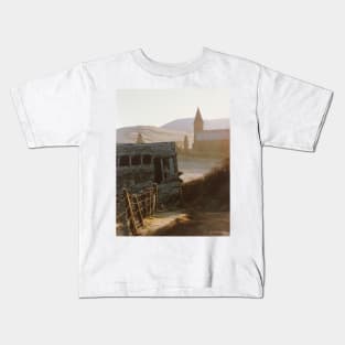 Burn Braes, Biggar, lanarkshire one frosty morning in 1985. Kids T-Shirt